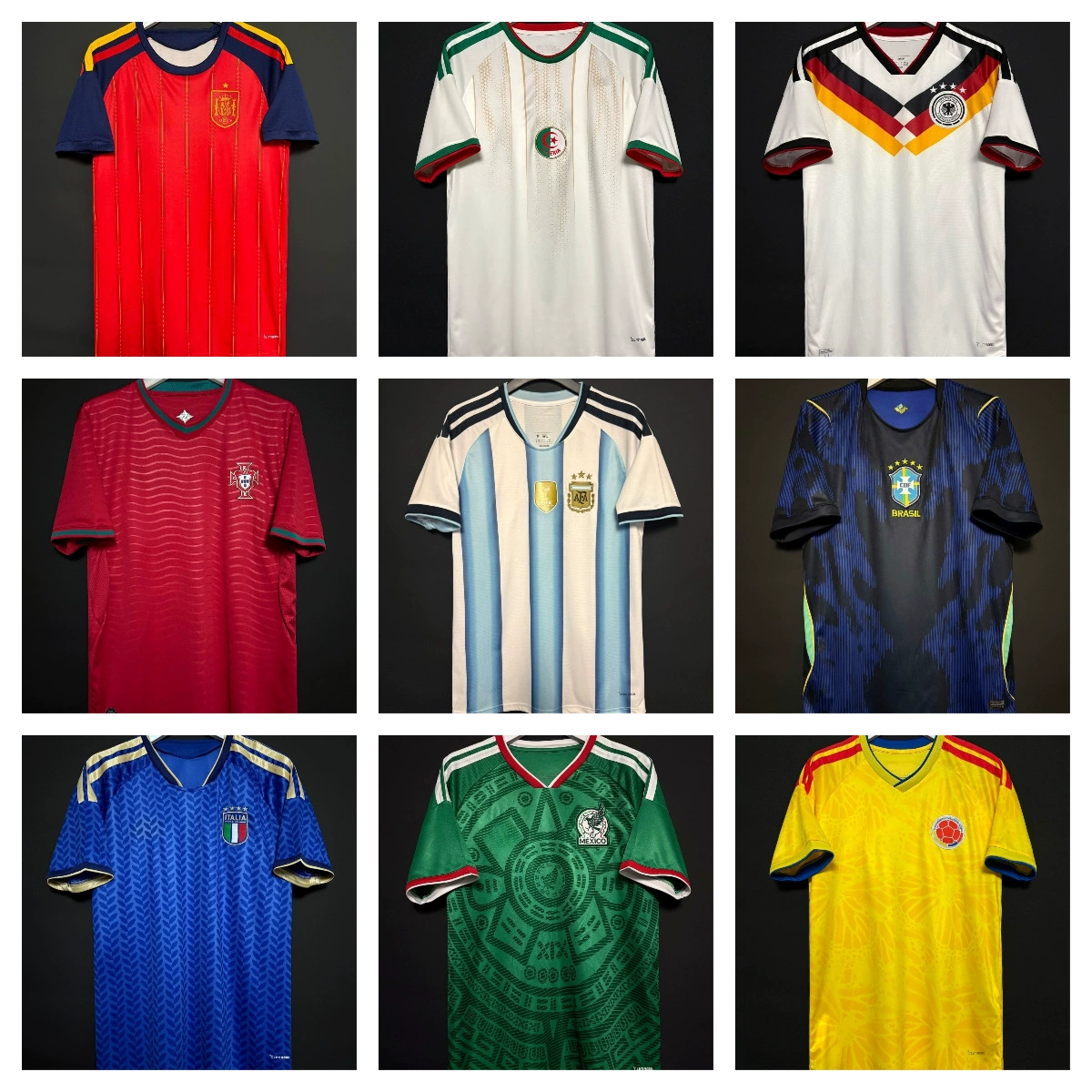 Футбольные фанатские футболки с принтом номеров для болельщиков национальных команд Кубка мира 2026 года (США, Канада, Мексика), оптом, с нанесением номеров, Аргентина, Бразилия.