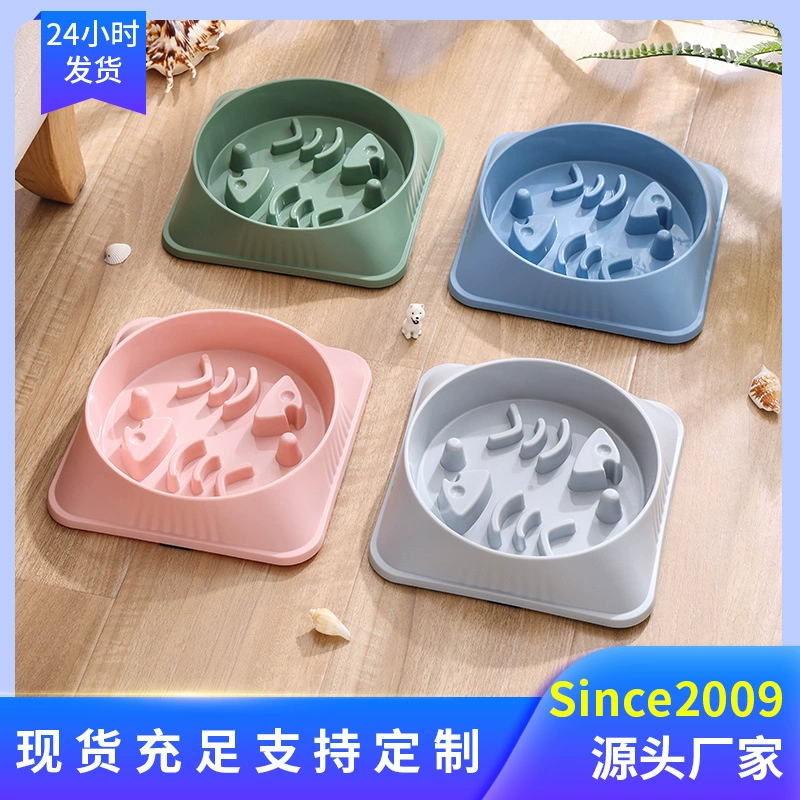 Круглые двукрылые медленные миски для кормления рыб, чтобы предотвратить опрокидывание товаров для домашних животных