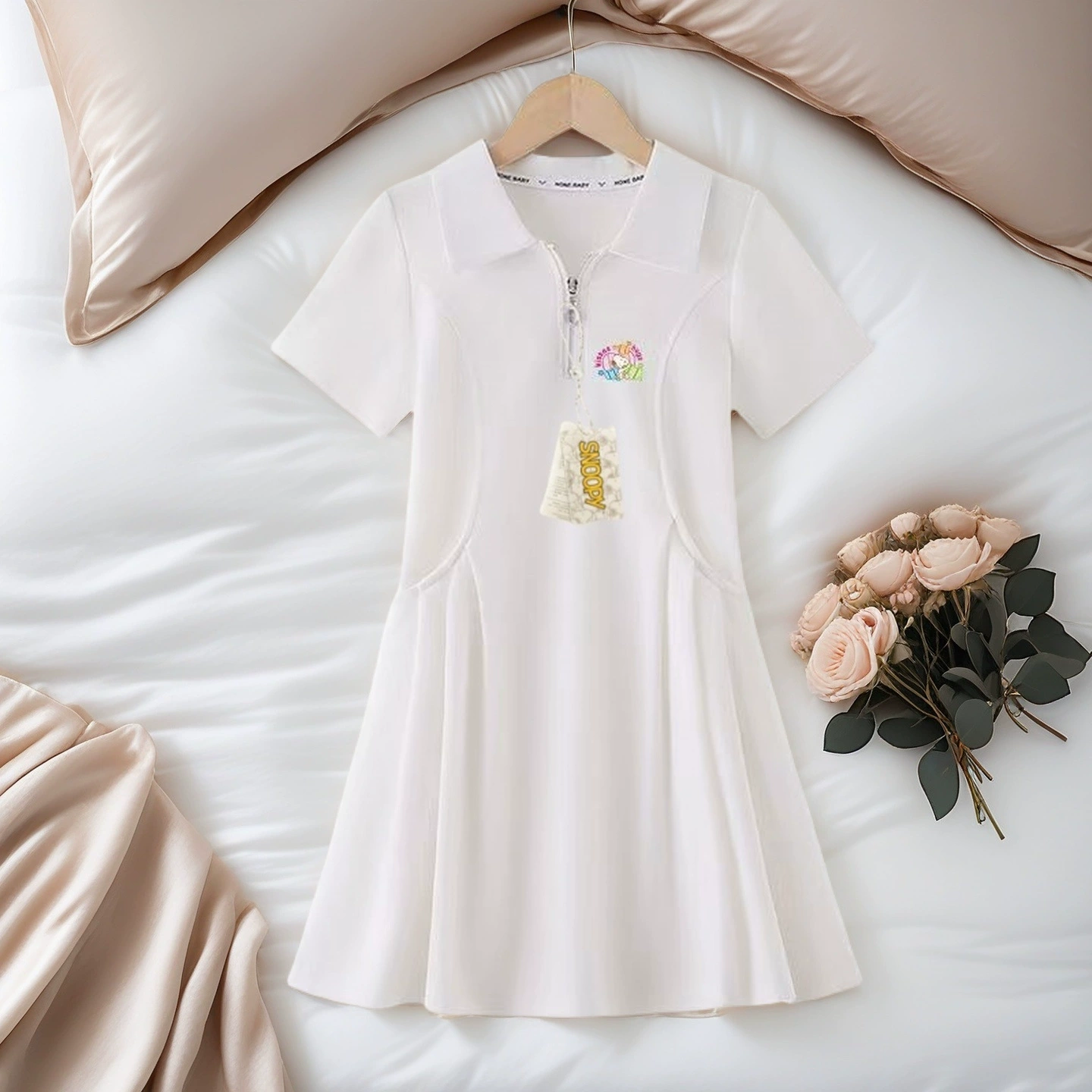 Псх Dress (Снупи), летняя одежда, маленький костюм принцесс, длинная юбка, юбка для девочки, мини-юбка, с коротким рукавом