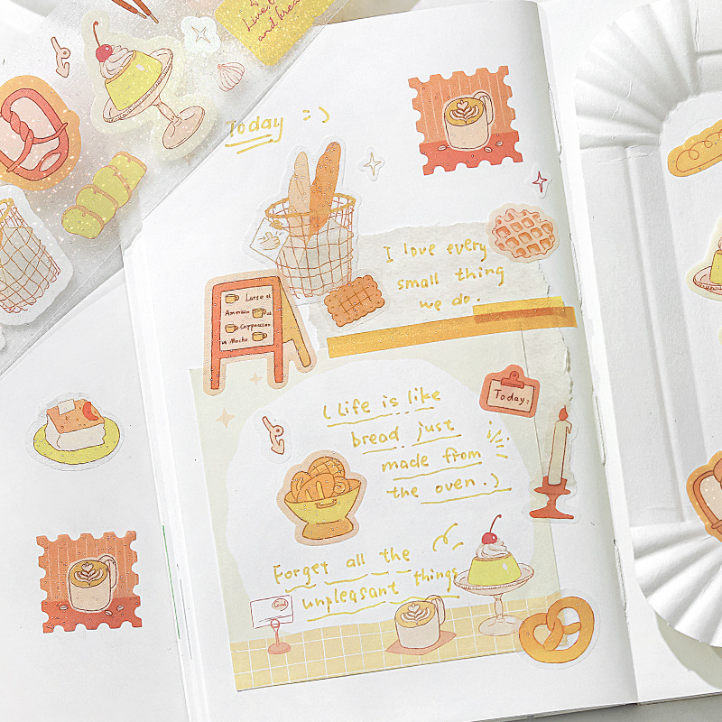 Carta de los amantes de la cinta PET cepillada y cortada de sal ligera serie de poemas sinfónicos serie de sal etiqueta de cuenta simple pegatina