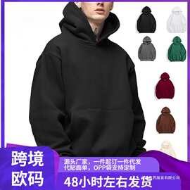 2025男士休闲卫衣女士羊毛保暖卫衣春秋季套头衫时尚黑色多色超大
