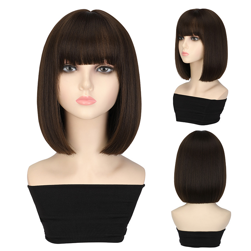 2024 heißer Verkauf Neue Perücke frauen Kurze Haare Simulation Haar Natürliche Volle Kopf Abdeckung Neue Welle Kopf Voller Kopf abdeckung_voghion.com