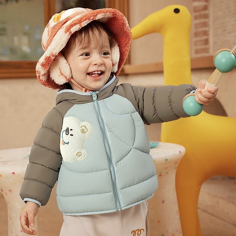 Children's down Jacket 2025 New Model Baby Winter Clothing Three-Proof Girls' Warm Top Boys' Lightweight Hooded Jacket