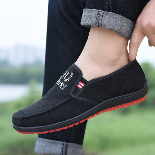 Old Beijing cloth shoes, men's casual shoes, slip-on slip-ons, autumn sneakers, men's canvas shoes, drop shipping