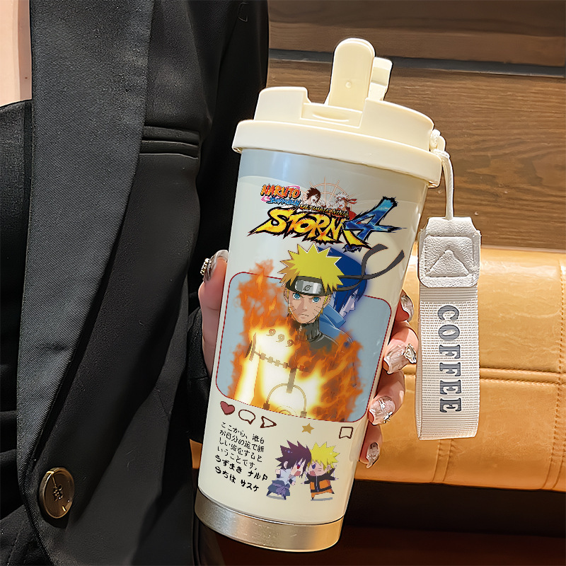 ナルト魔法瓶カップ漫画ナルトサスケ学生ウォーターカップ高価値ストロー 316 ステンレス鋼食品グレード|undefined
