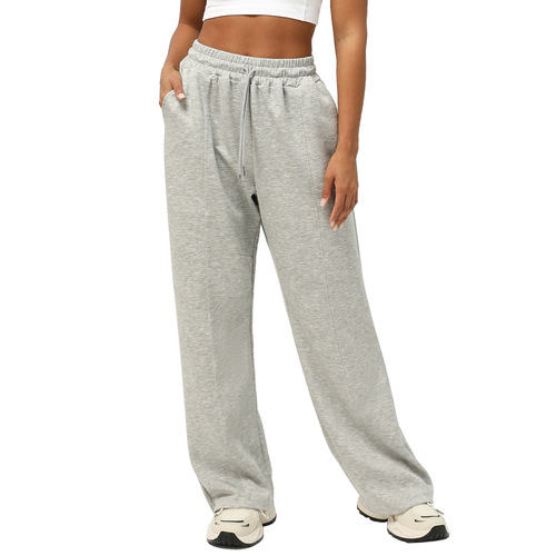European and American autumn and winter sports casual pants, high-waist drawstring, draping, wide-leg pants, fitness yoga pants, hip-lifting straight pants, women