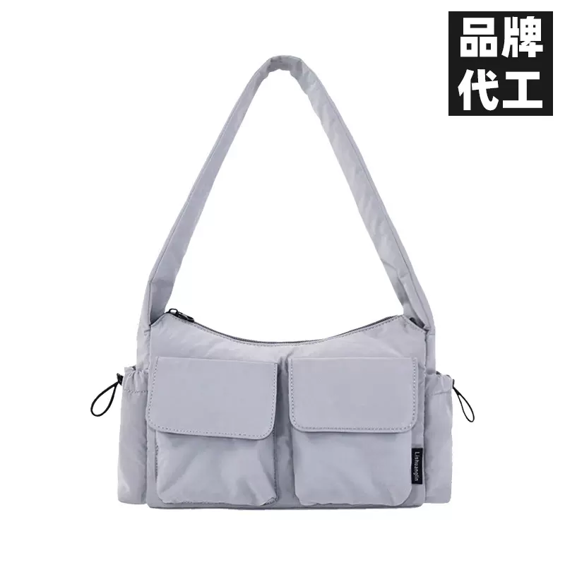 斜挎包定制腋下机车包韩国女包多口袋尼龙单肩hobo包包女士高级感