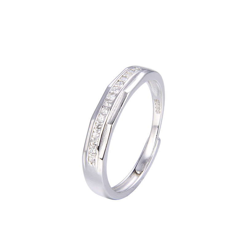 Anillo de plata de ley s925 para mujer, diseño de nicho simple, personalidad, anillo de dedo de todo fósforo, joyería, apertura ajustable