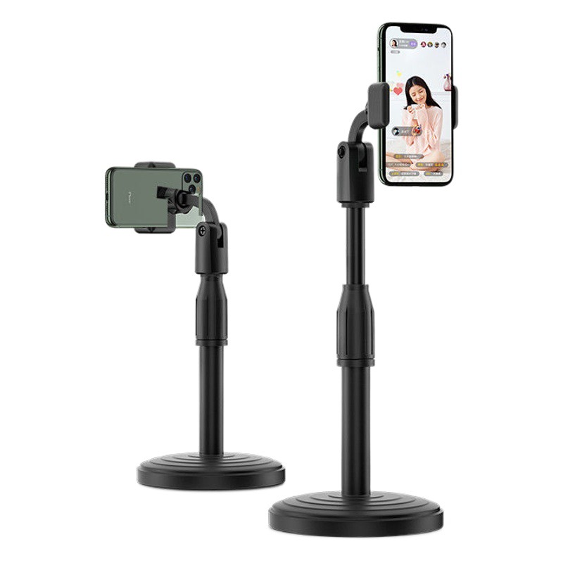 Disco de ranura de tarjeta dual telescópico Soporte perezoso de teléfono móvil giratorio de 360 grados Soporte de teléfono móvil de transmisión en vivo de doble posición multifunción