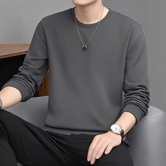純綿長袖Tシャツ230gルーズバージョンオフショルダーソリッドラウンドネックトップメーカー屋外着用多用途ドロップシッピングボトリングシャツ