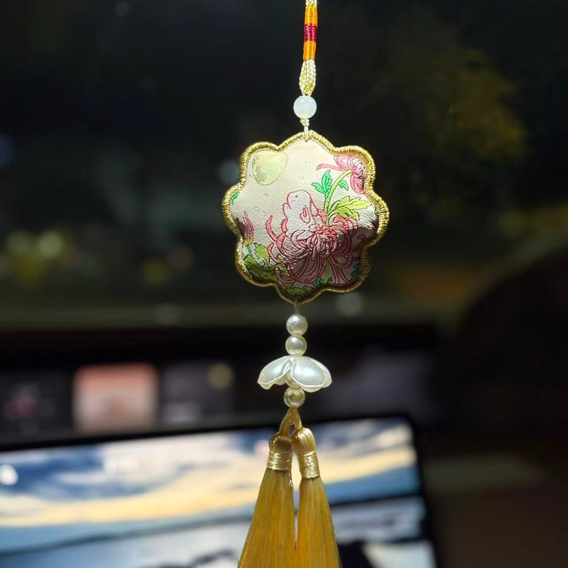 新款中秋节刺绣香囊挂件文创景区寺庙祈愿香包节日随身荷包护身符|undefined