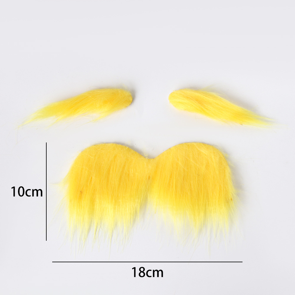 Conjunto de 3 piezas de barba grande y cejas amarillas