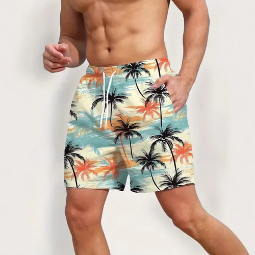 Amazon Independent Station External Trade 2025 New Fashion Casual Matchable Breathable Men's Casual Printed Shorts