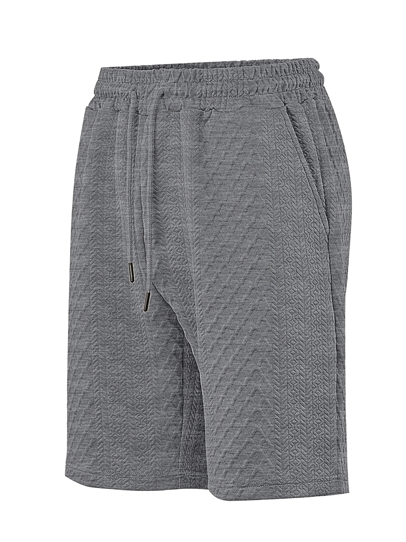 Pantalones cortos casuales de hombre de tela jacquard recta con cordón micro elástico suelto de verano TK de talla grande para hombre transfronterizo europeo y americano