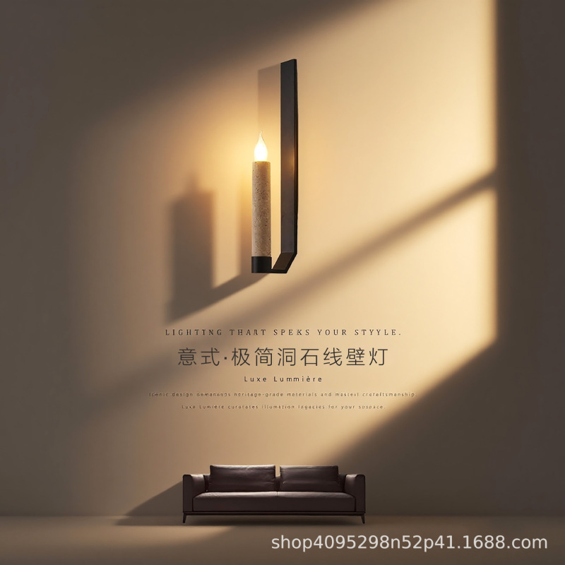 Alabaster Natural Marble Wall Lamp Retro Modern Dining Room Living Room Bedroom Bedside B&B Design Atmosphere