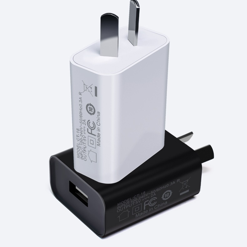 Cabezal de carga de teléfono móvil estándar australiano 5V2A adecuado para Android Pingguo enchufe de teléfono móvil USB cargador de teléfono móvil fabricante al por mayor