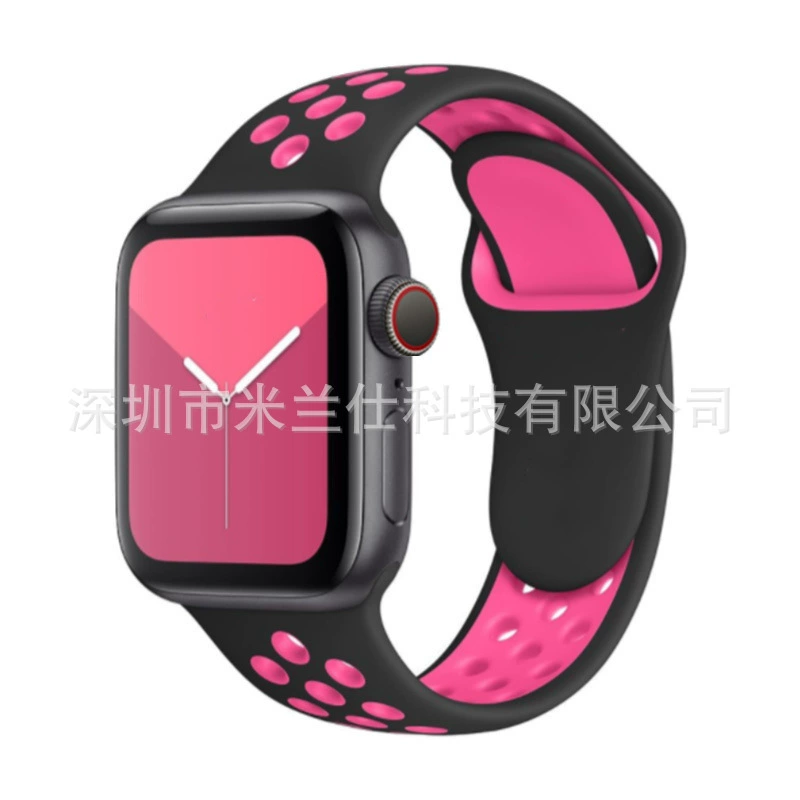 Двухцветный силиконовый браслет Nike S9 подходит для Apple iWatch6789se спортивный Ultra2