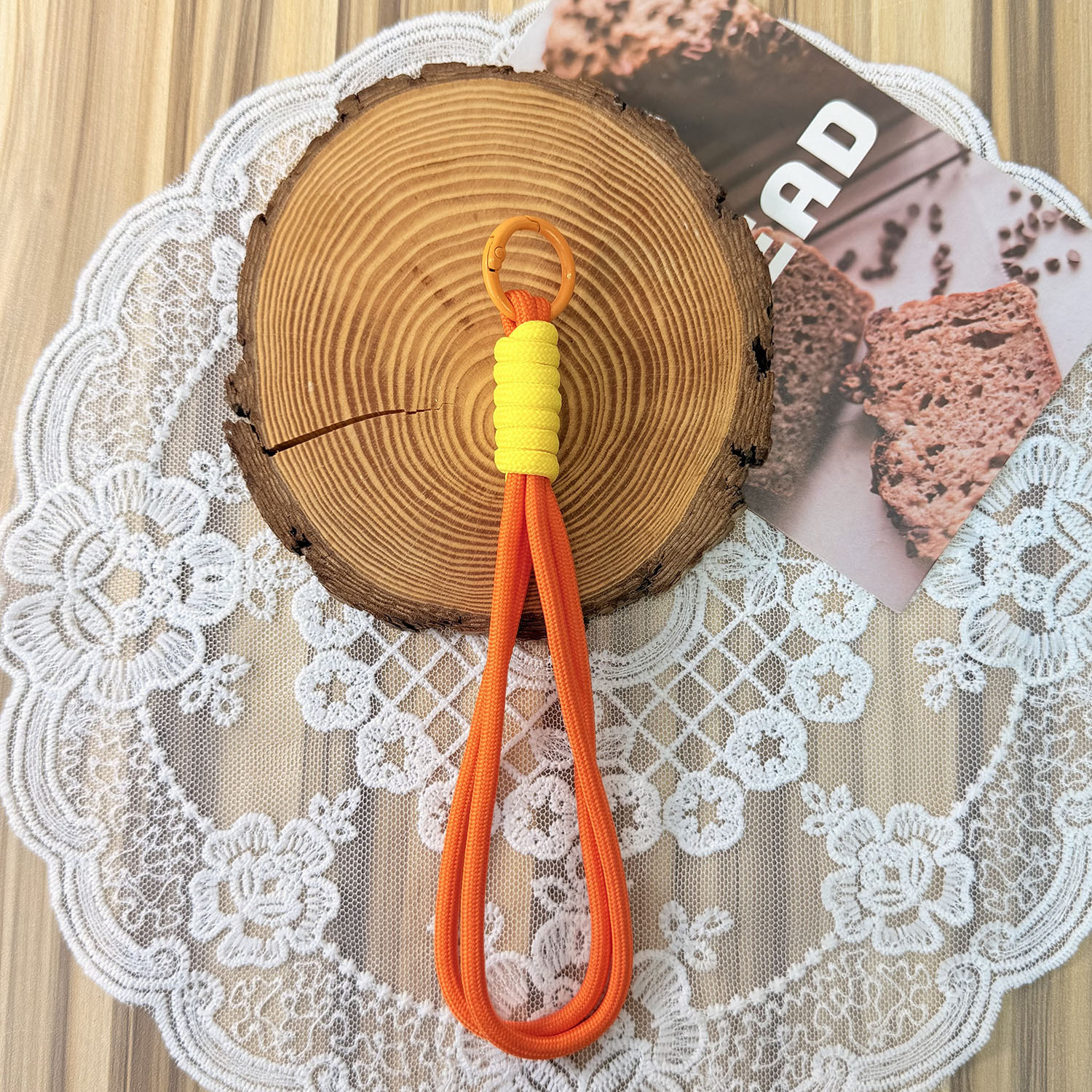 Doble capa de nylon trenzado accesorios llavero bolso colgante de montaña fichaje de peluche muñeca cadena de teléfono móvil colgante con