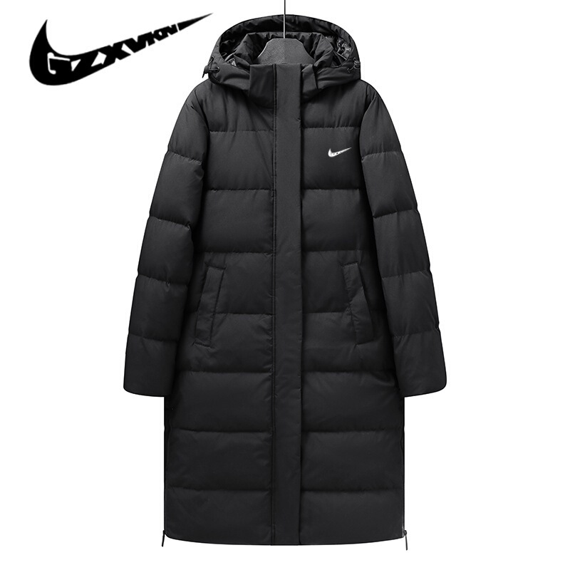 Cross-Border Men's Clothing 2025 Winter Mid-Length down Jacket for Men, Couple Sports Long Over-The-Knee Thickened Student Coat for Women