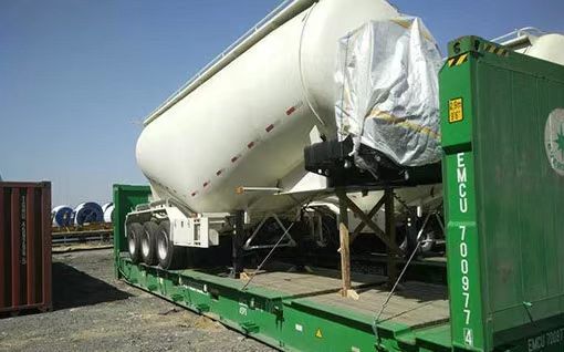 Sales of 55 Cubic Bulk Cement Tank Dry Mixed Mortar Tank Hanging Powder Tank Truck Export Export Cement Tank Truck Cross-Border