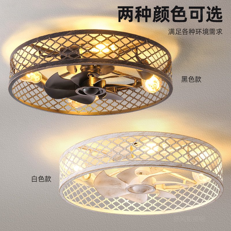 Ventilador de Techo con Luz, Metal y Acrílico, Con Control Remoto, para Comedor y Hogar
