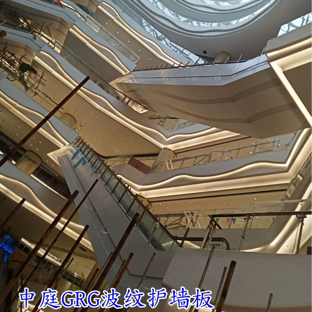 GRG护墙板波纹天花板吊顶石膏线条中庭扶栏罗马柱网红灯膜GRC窗套