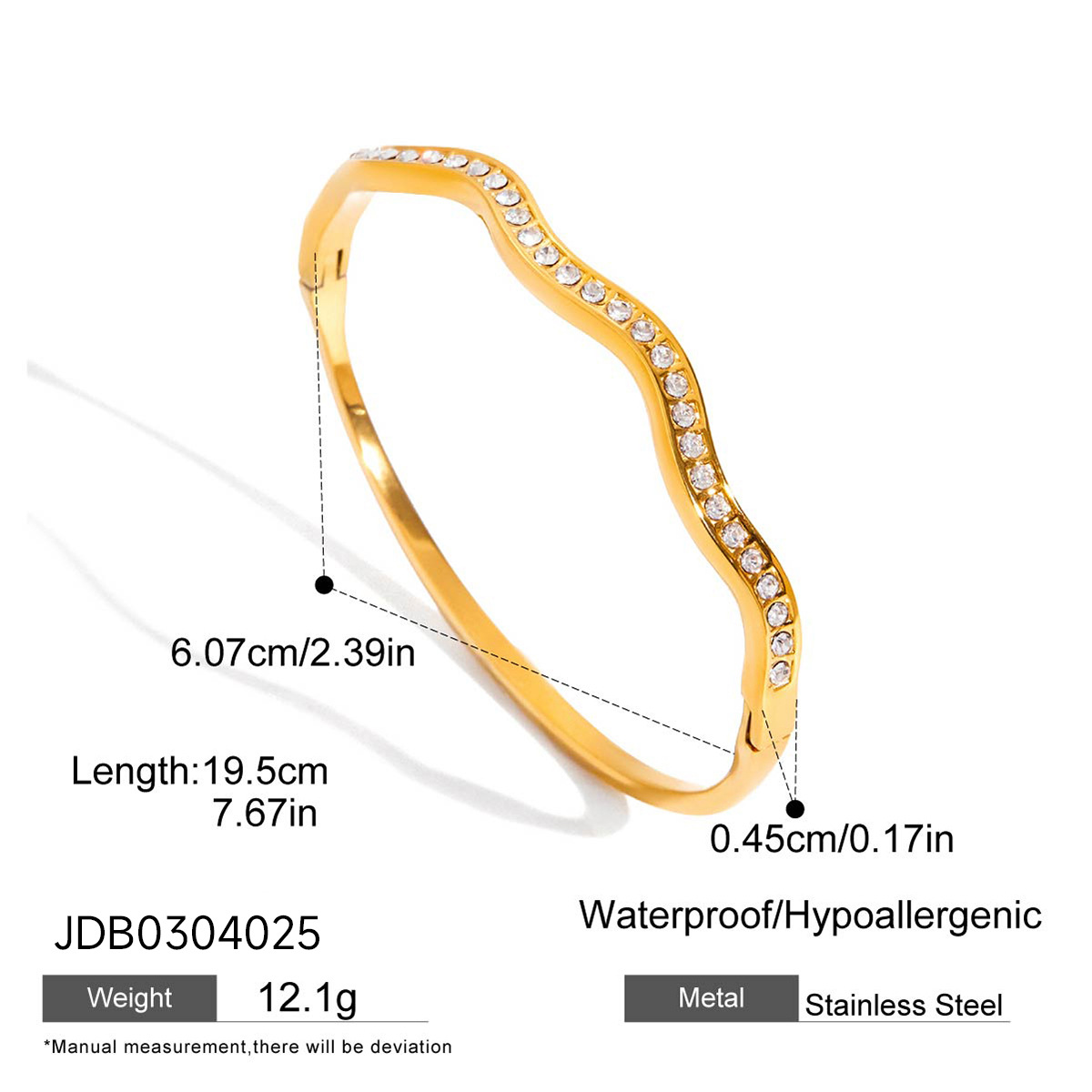 Jeding brazalete con hebilla de diamantes de imitación de acero inoxidable europeo y americano, joyería ligera de lujo de alta gama, joyería de acero de titanio para mujer que no se desvanece, transfronteriza image 8