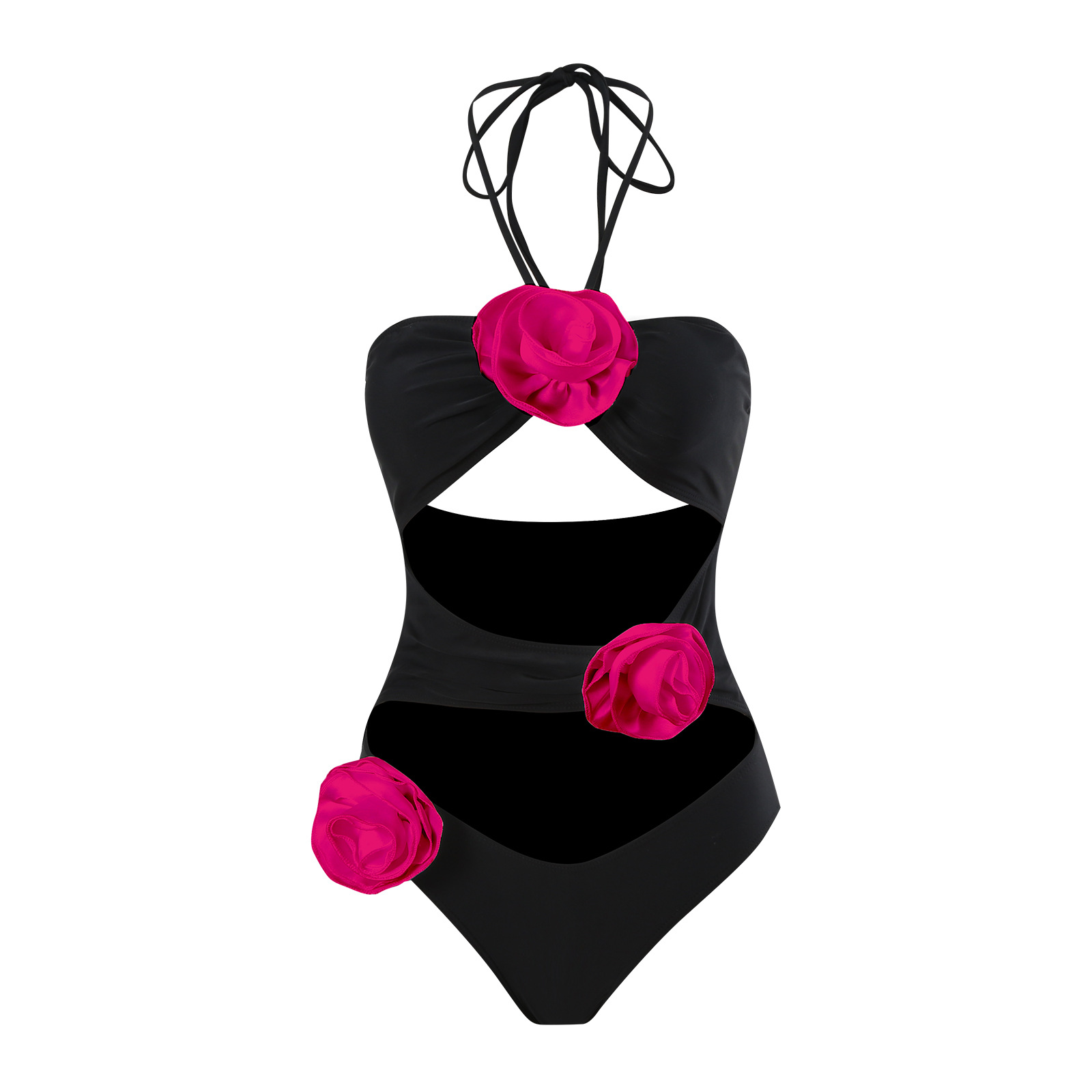 189g Weight Sleeveless Sleeve Length Polyester Fabric Type Regular Top Length One-pieces Tops Type 1 Piece Quantity Swimming Pool Occasion Halter Neck Neckline Regular Fit Fit Type Solid Color Pattern Women's Gender Beach Style Women's Lady Beach Solid Color 1 Piece One Piece Swimwear 7