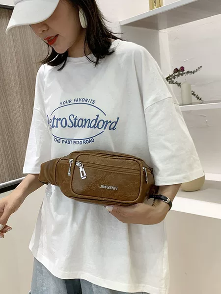 Cross-border Wholesale PU Waist Bag Men's New Anti-splashing Shoulder Bag Large Capacity Multi-compartment Crossbody Women's Chest Bag Waist Bag
