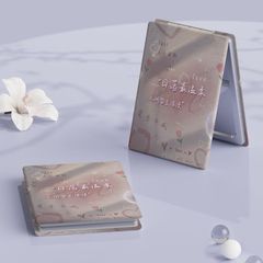 Ins Girl Heart Romantic Portable Mini Foldable Dual-Sided Mirror Portable Makeup Mirror Student Vanity Mirror for Women