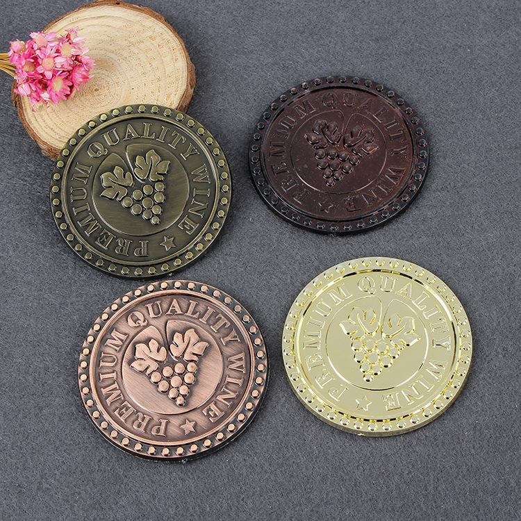 公版红酒礼盒标牌 电镀仿古酒牌  现货批发 新款logo diy 厂家直