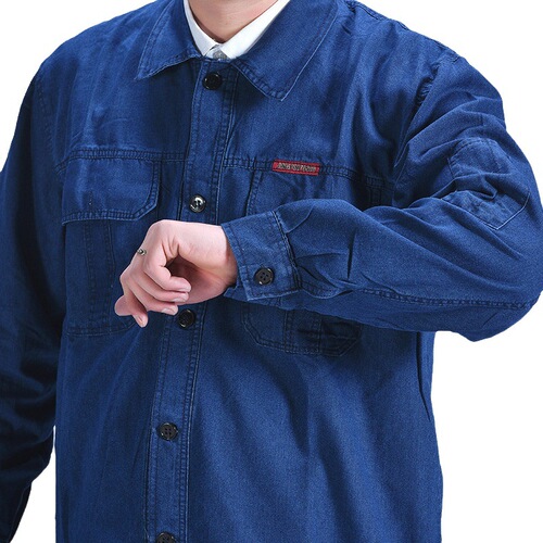 Wholesale summer work clothes thin denim men's long-sleeved car repair summer work clothes men's welding clothes