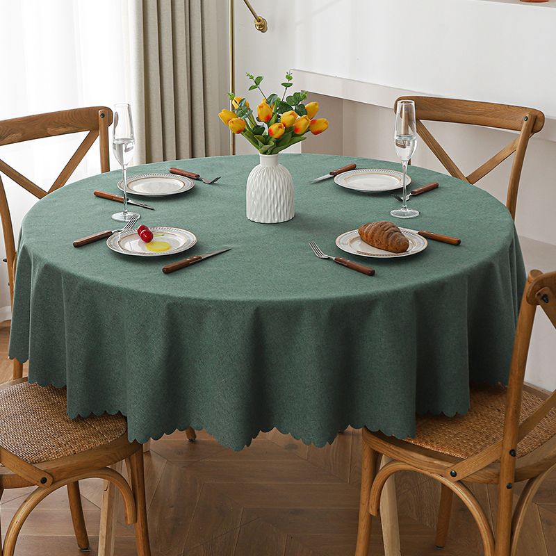 Mantel de lino de algodón-Verde Ejército