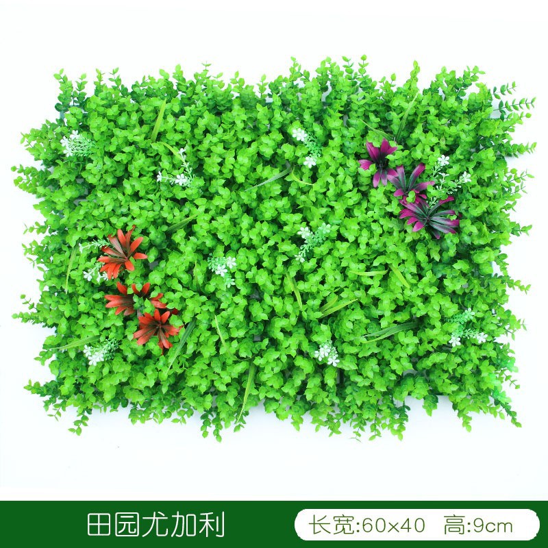 Planta artificial pared de fondo pared cifrado plástico césped eucalipto puerta cabeza interior decoración planta flor pared verde planta pared