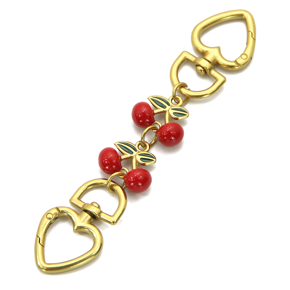 European and American cross-border bag extension chain shoulder strap, cylindrical bag modification strap, red cherry decoration, shoulder bag accessory