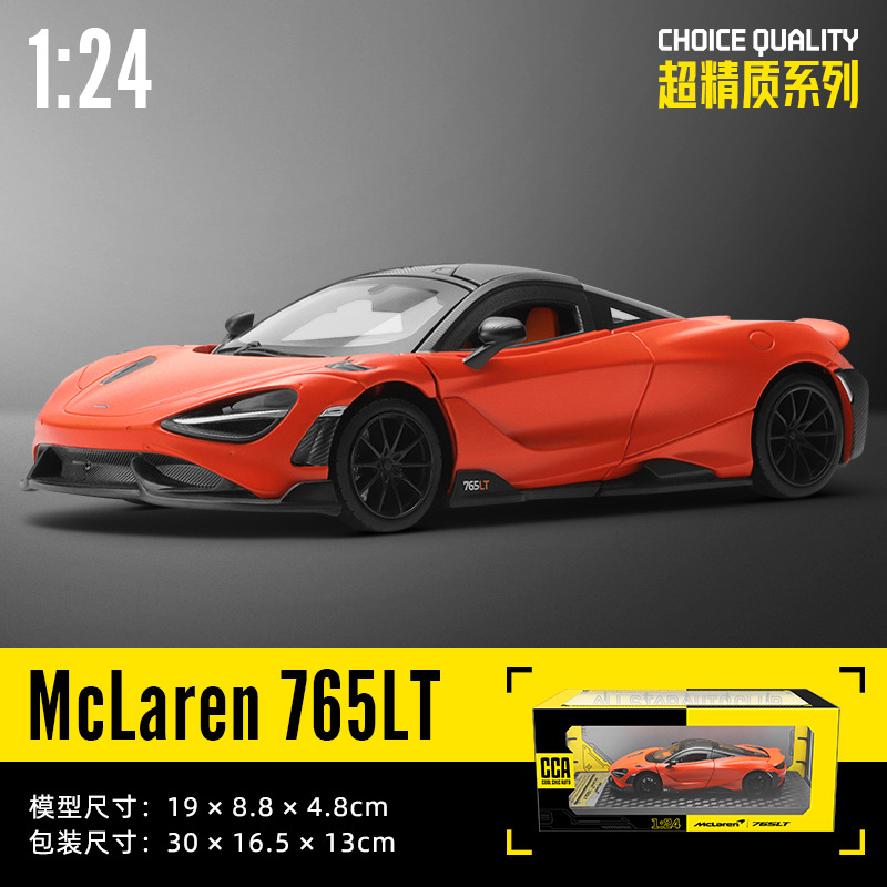 Modelo de coche de aleación McLaren 765LT a escala 1:24 con licencia oficial de CCA, obra de arte, adornos decorativos, coleccionables