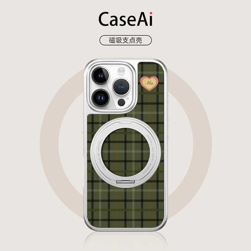 dark green check lambskin magnetic support silver plating for apple 16 mobile phone case 15 soft shell hard shell 14 dark green check lambskin magnetic support silver plating for apple 16 mobile phone case 15 soft shell hard shell 14