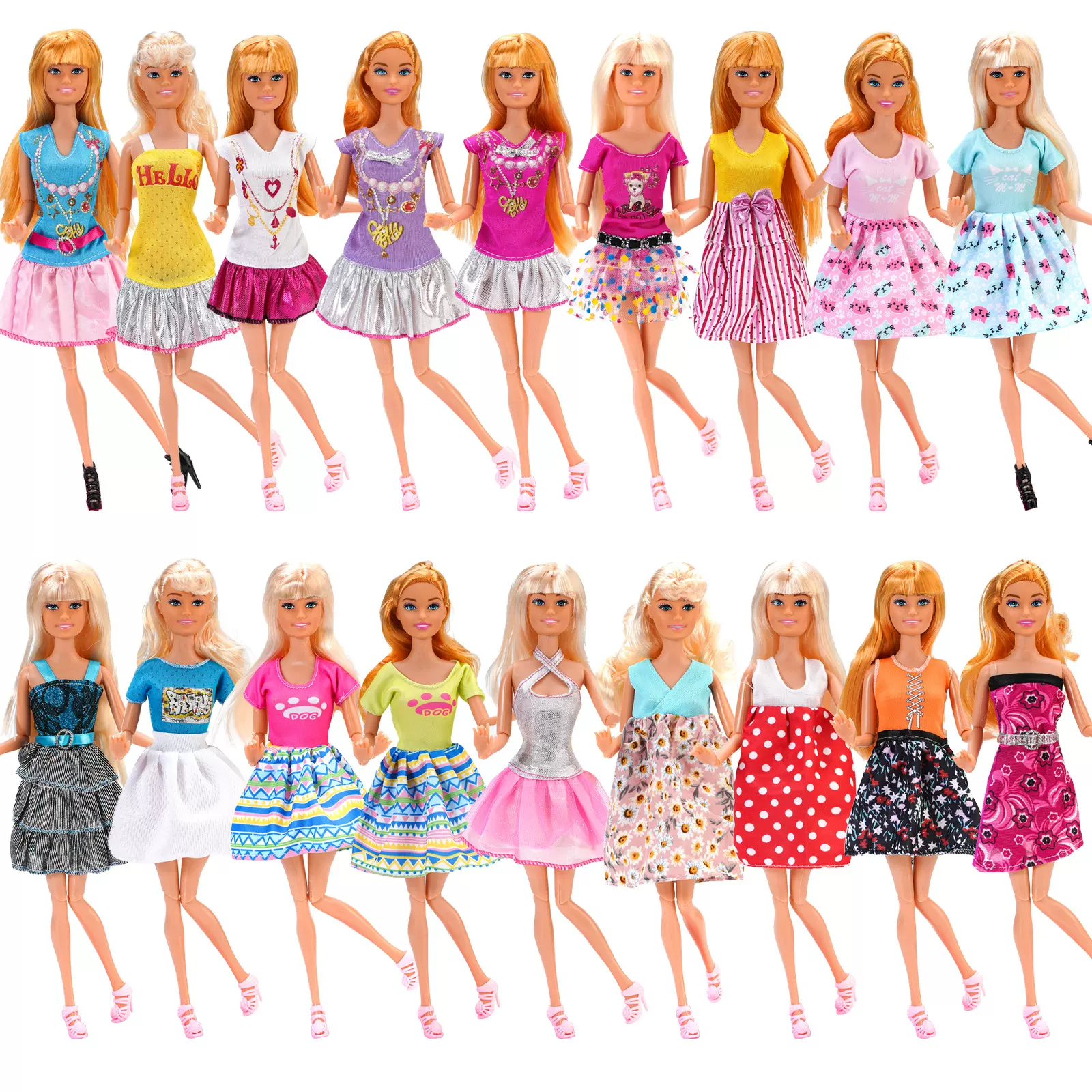 适合30CM11寸洋娃娃夏季气质时尚娃衣单件裙子配饰套装跨境外贸