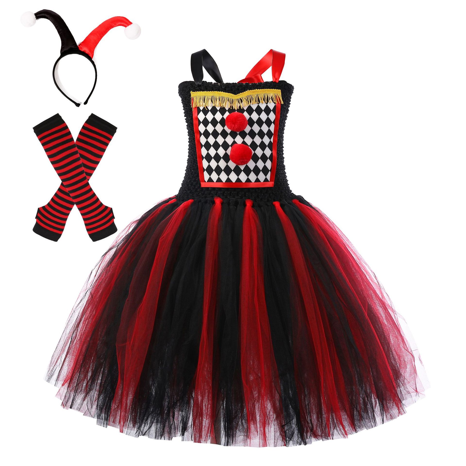 W041 платье циркового клоуна