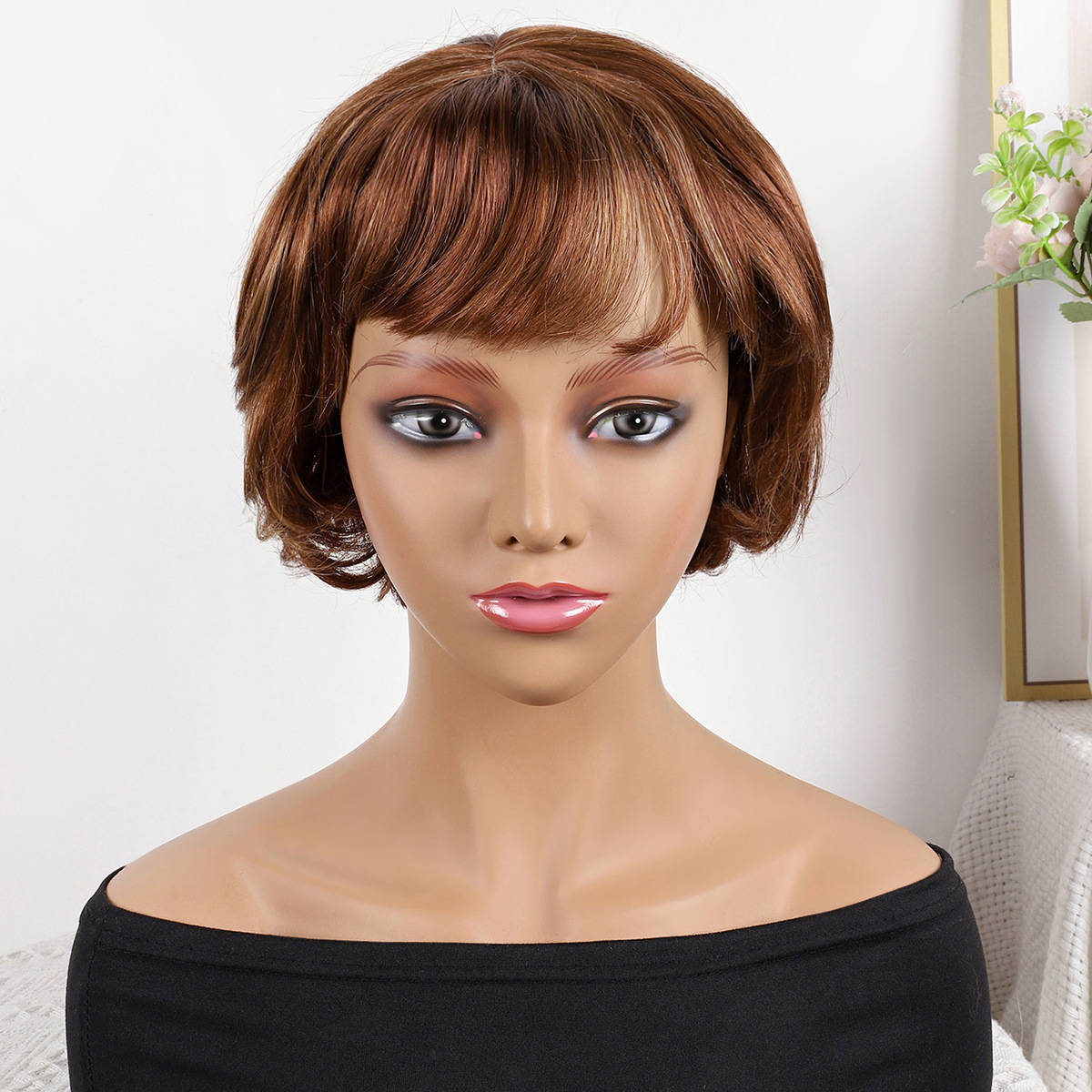 Fibra química al por mayor bob cabello pelucón mecánico pelucón cubierta de pelo