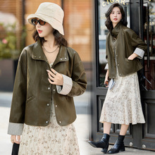 小个子海宁真皮皮衣女2025新款时尚立领机车服女士显瘦百搭外套潮