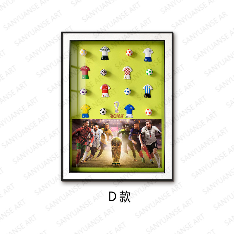 Copa del mundo de fútbol decoración de pinturas recuerdos regalos de los fanáticos dormitorio de los niños mural junto a la cama pintura física tridimensional