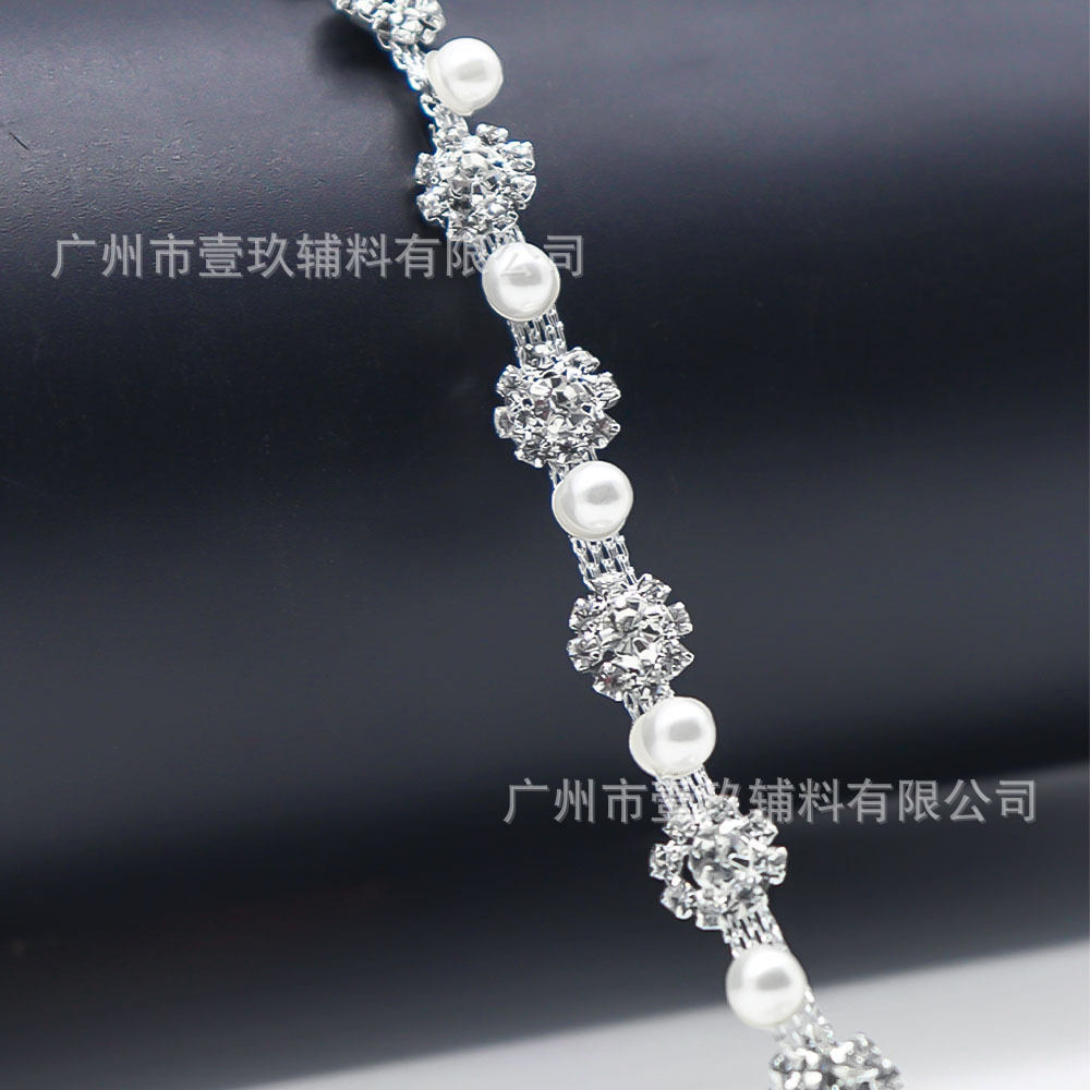 ABS perla de imitación, cadena de garras de diamantes de imitación, cinturón hecho a mano, cordones de zapatos de bricolaje, bolsos de mujer, accesorios de vestir, accesorios de joyería