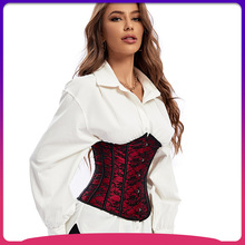 shein外贸骨衣Corset 秋冬穿搭复古蕾丝外穿腰背夹五扣宫廷塑腰