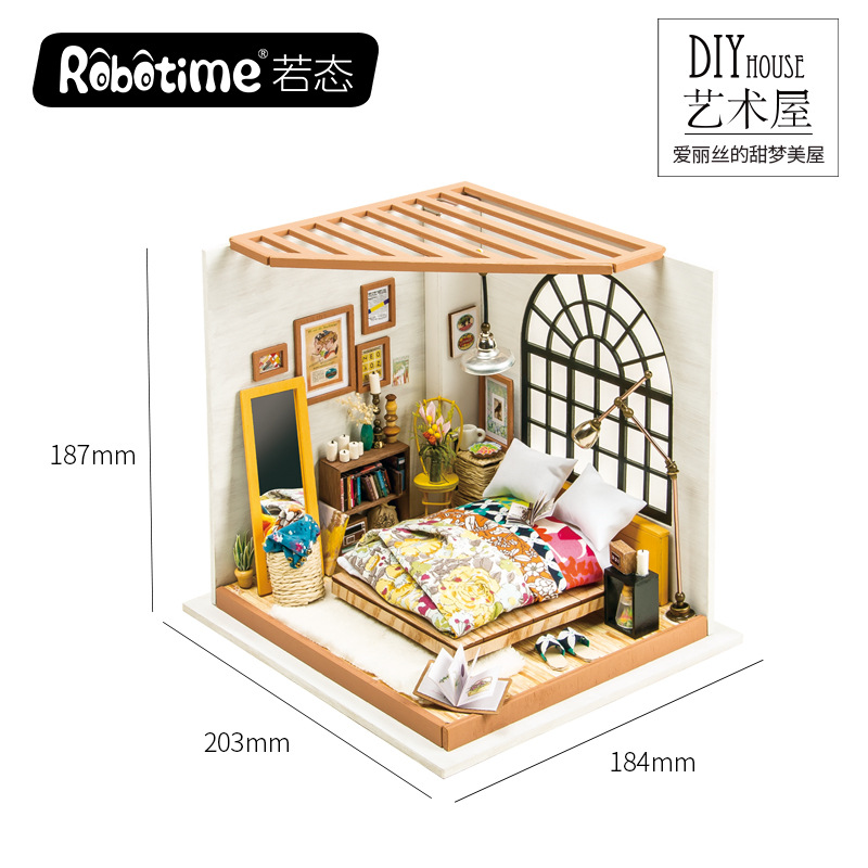 Rollife Ruolai rompecabezas bloques de construcción hechos a mano juguetes ensamblados modelo diy cabaña tridimensional rompecabezas 3d juguetes transfronterizos