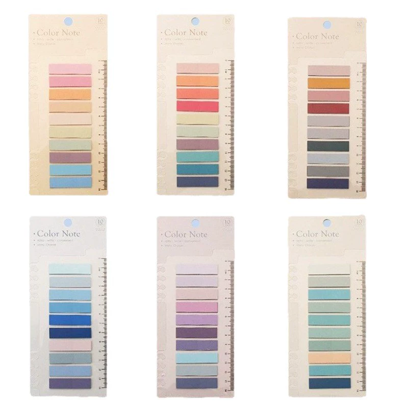 Sticky index tabs (Mododi) PET, 10-color sets — 200 pcs per pack, removable note markers