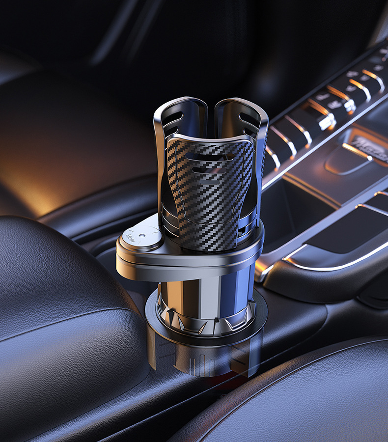 Cross-border car water cup holder multi-functional modified cup holder one minute two vacuum cup central control retractable car water cup holder
