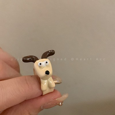 Cute and Funny Cartoon Open Ring Girls Fun Personality Versatile Niche Unique Design Index Finger Ring