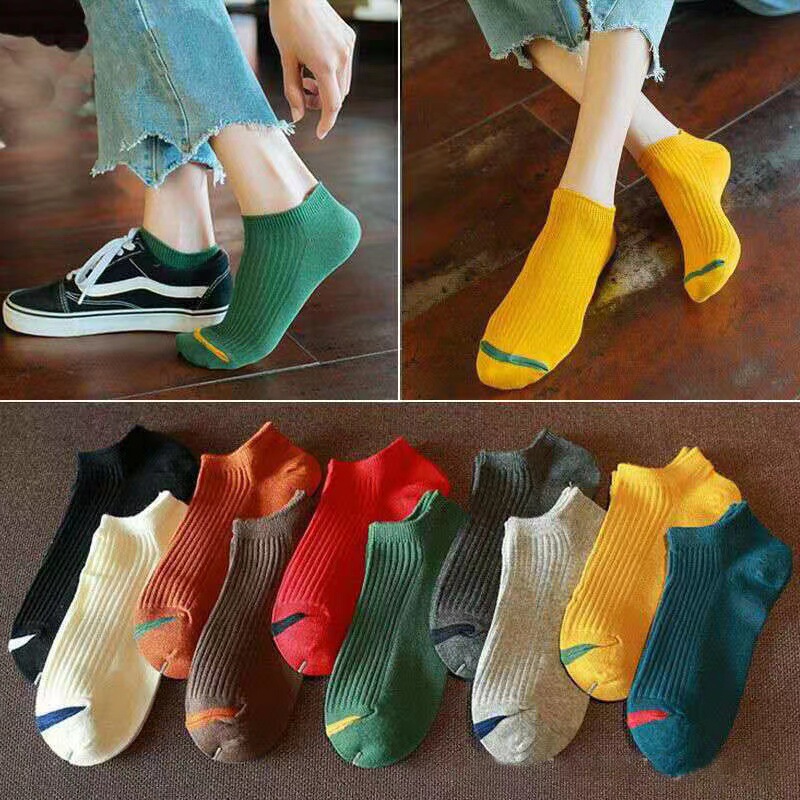 Open Smile Men's and Women's Short Socks Pure Desire College Style Cute Student Cotton Socks Women's Short Socks Women's Boat Socks Summer Low Shallow Socks