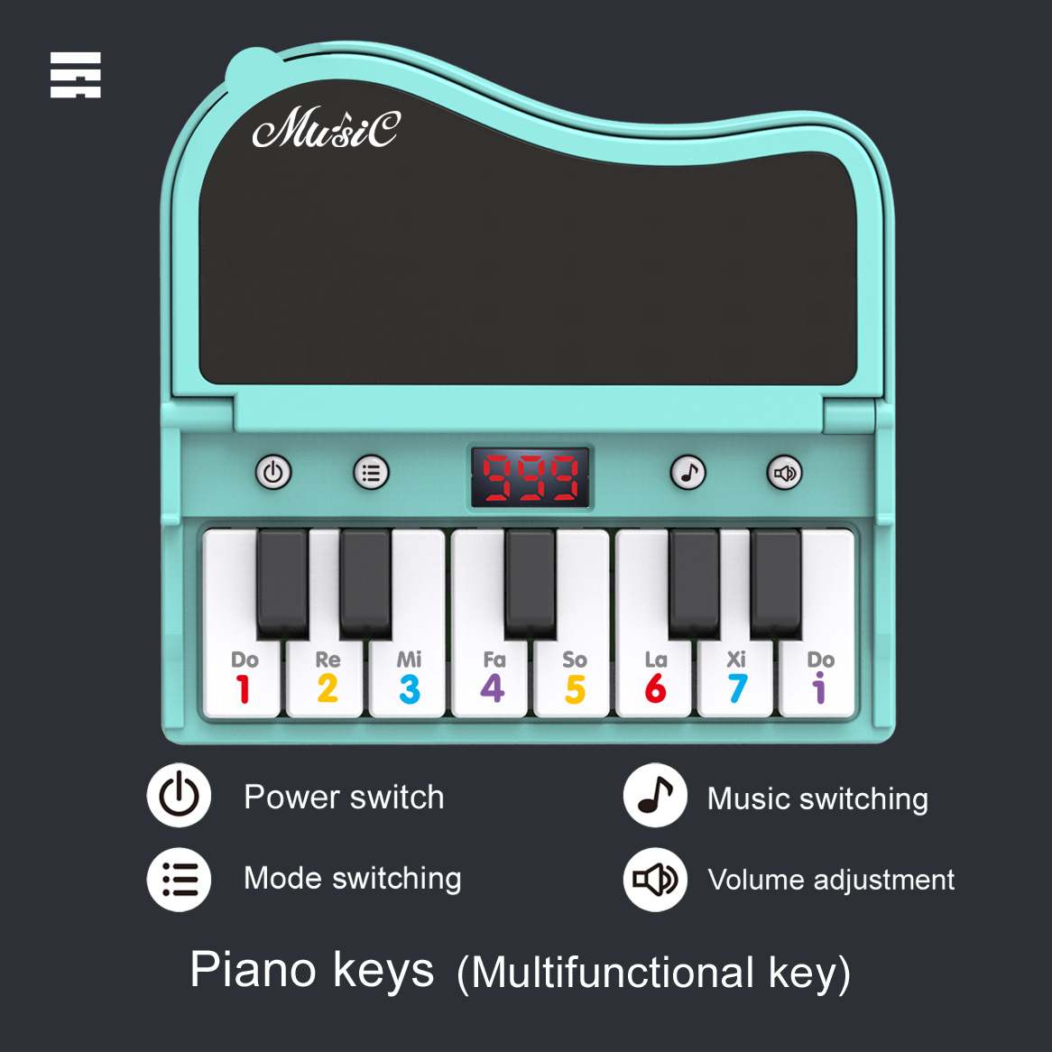Mini piano transfronterizo juguetes infantiles simulación de piano de escritorio juguetes tocando piano electrónico juguetes bolsos colgantes